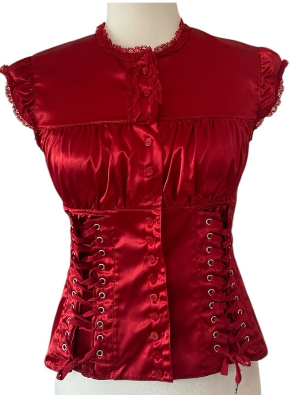 Y2K vintage corset style blouse